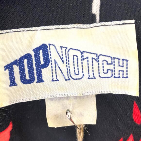 90s TOP NOTCH Vintage Black Red Floral Print V-Neck Blouse - Picture 4 of 6